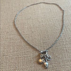Sterling Silver Toggle Necklace with Charms
